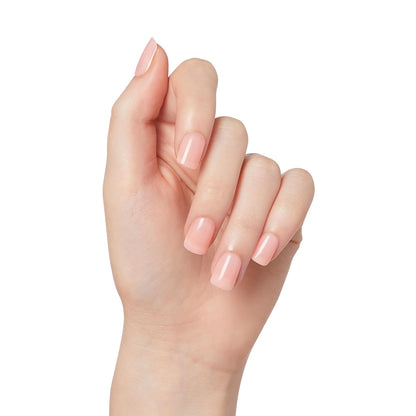 KISS imPRESS Press On Nails 'Instinct' – Clean Girl Manicure for Bedroom Vanity and Dorm Room, No Glue Pink Nude Squoval Short Nails