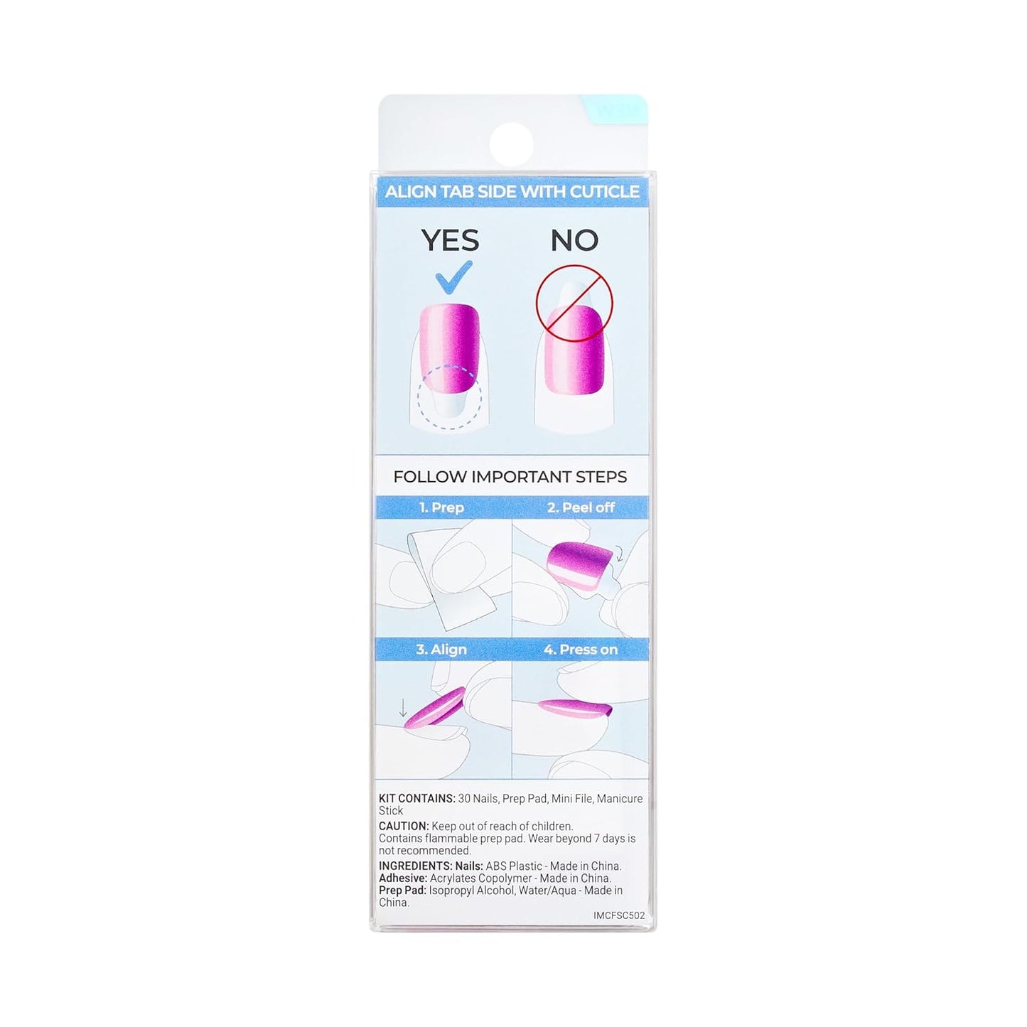 KISS imPRESS Press On Nails Satellite – Ready-to-Give Birthday Gift Set for Her, Short Squoval Chrome Pink Manicure Kit