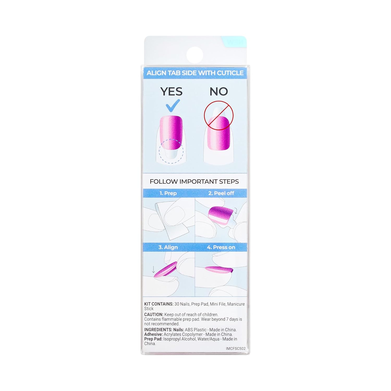 KISS imPRESS Press On Nails Satellite – Ready-to-Give Birthday Gift Set for Her, Short Squoval Chrome Pink Manicure Kit