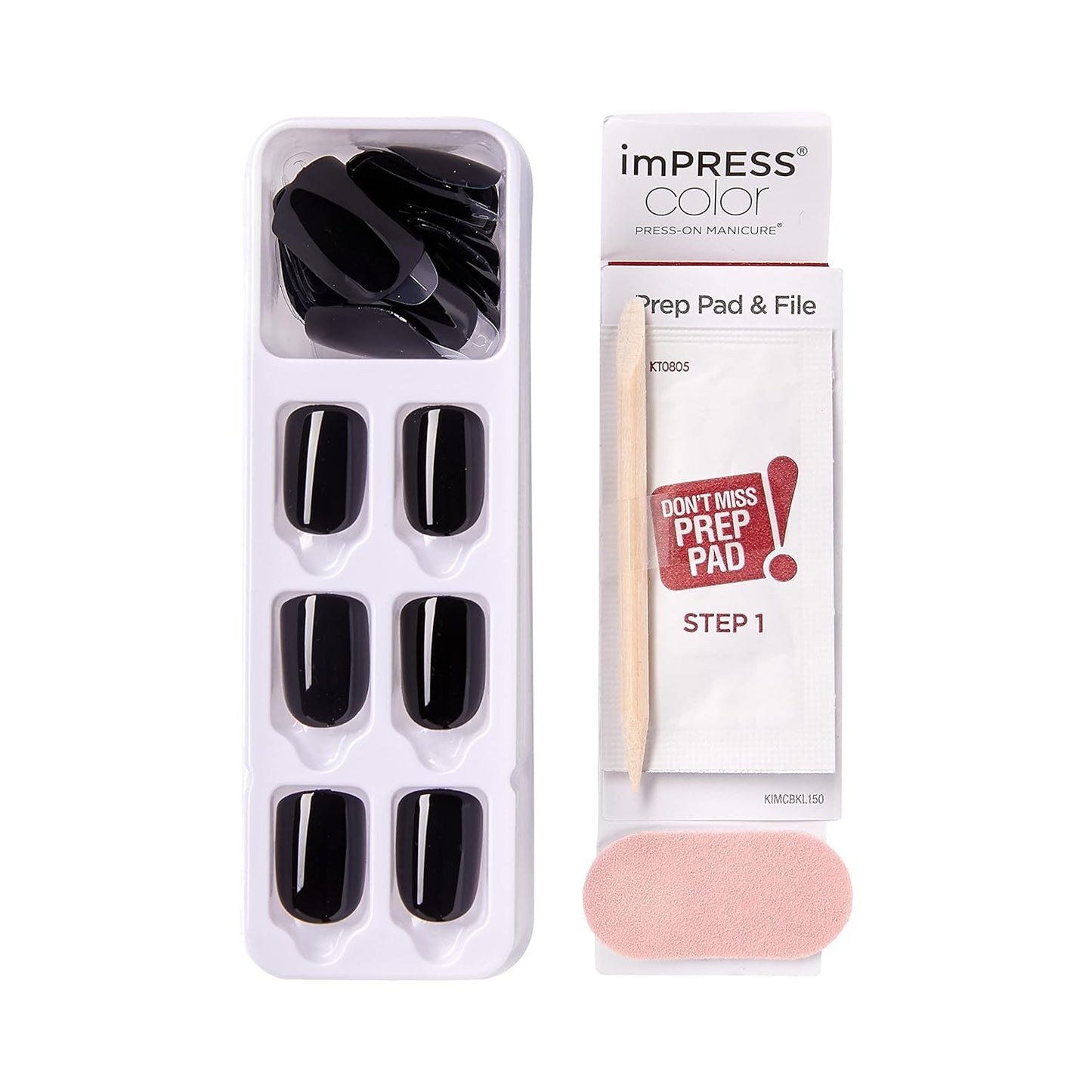 KISS imPRESS Press On Nails – Stocking Stuffer Birthday Gift for Women, No Glue Short Squoval Manicure Kit