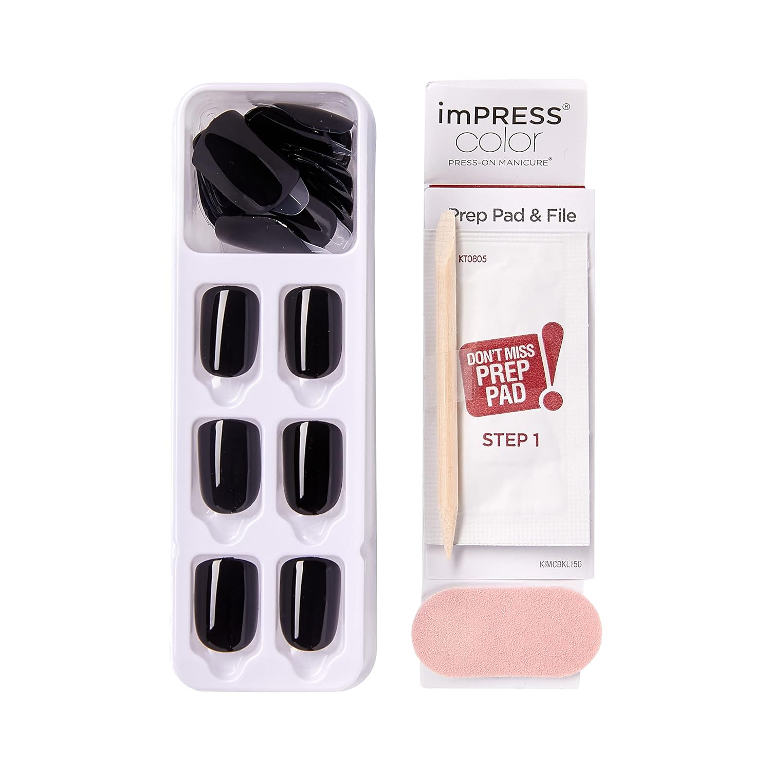 KISS imPRESS Press On Nails – Stocking Stuffer Birthday Gift for Women, No Glue Short Squoval Manicure Kit