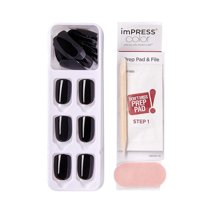 KISS imPRESS Press On Nails – Stocking Stuffer Birthday Gift for Women, No Glue Short Squoval Manicure Kit