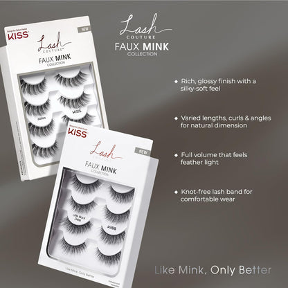 KISS Lash Couture Faux Mink Lashes – Elegant Birthday Gift for Her, Ready-to-Wear Glamour