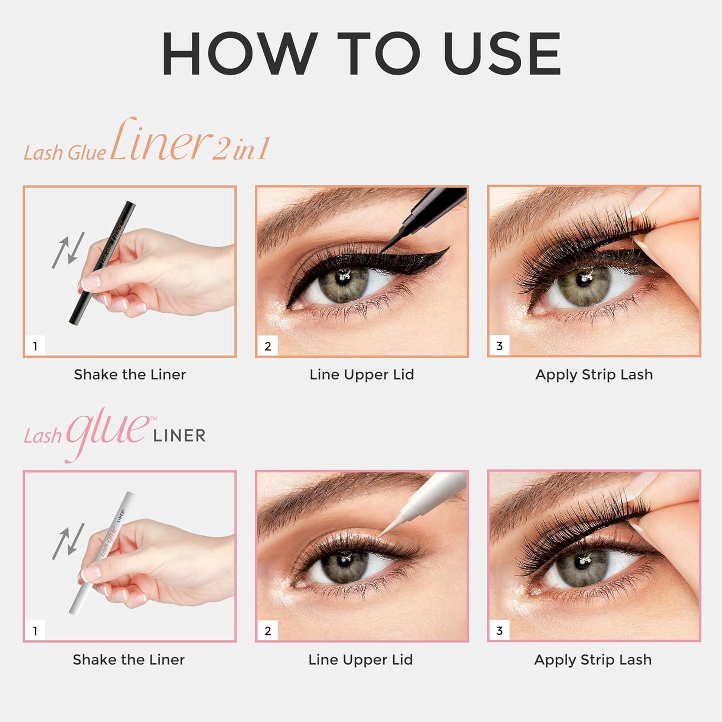 KISS Lash Glueliner – Quick Morning Routine Fix, 2-in-1 Felt-Tip Eyeliner and Lash Adhesive for Office Days