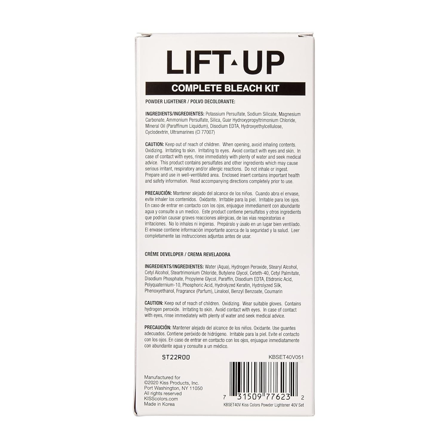 KISS Lift Up Premium Bleach Kit – Salon-Grade Icy Silver Toner for an Elevated At-Home Finish