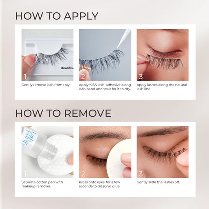 KISS My Lash But Better So Real 12mm Lashes – Minimalist Vegan Falsies for Clean Beauty Routines, Reusable Natural Strip Lashes