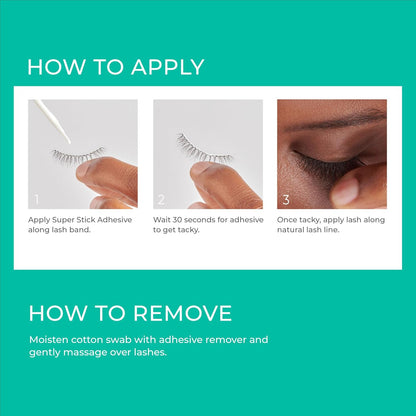 KISS SuperStick Gentle Lash Glue for Sensitive Eyes, Dermatologist-Tested Adhesive for Self-Care Routines