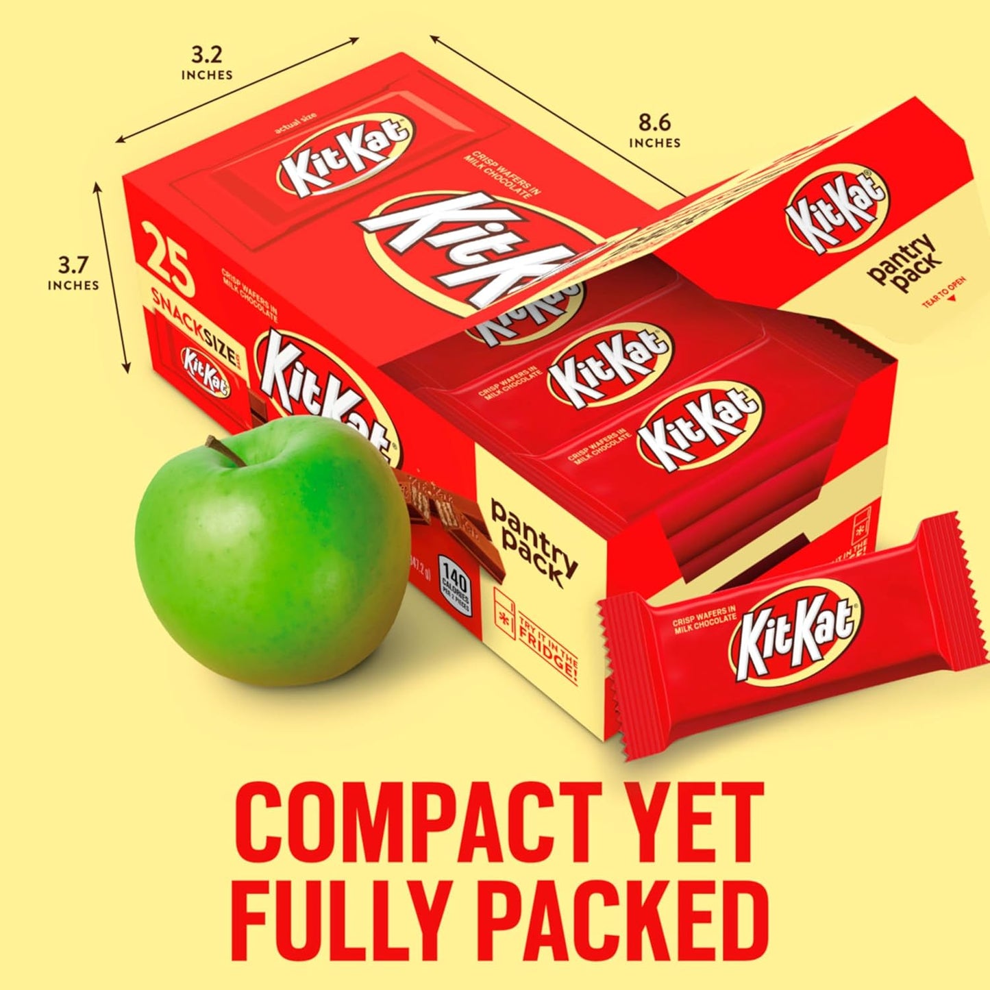 KIT KAT Milk Chocolate Wafer Bars – School Lunchbox Snack for Kids, 25 Individually Wrapped Pantry Pack