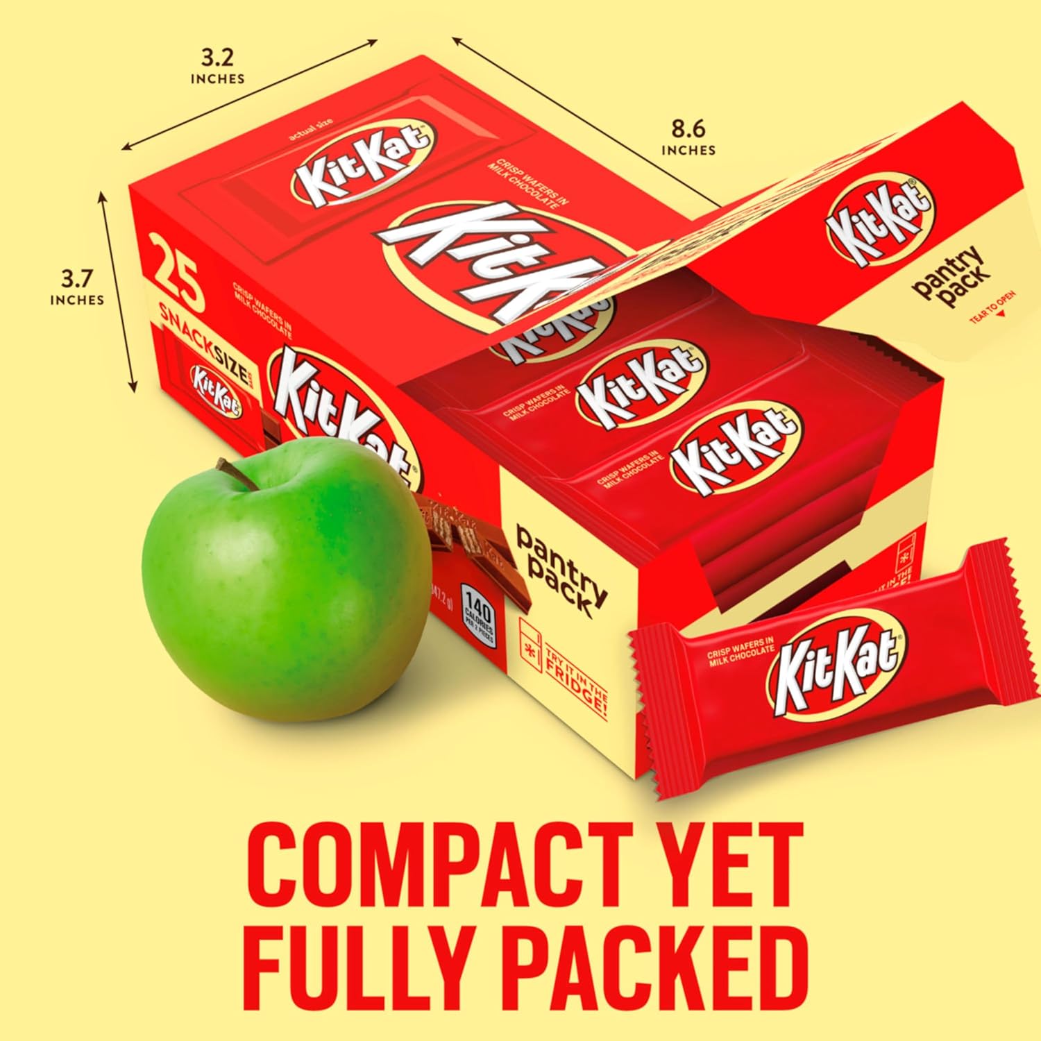 KIT KAT Milk Chocolate Wafer Bars – School Lunchbox Snack for Kids, 25 Individually Wrapped Pantry Pack
