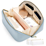 SHOWKOO Couture Makeup Pouch – Refined Travel Organizer with Patent Bow Detail for the Style-Forward Collector