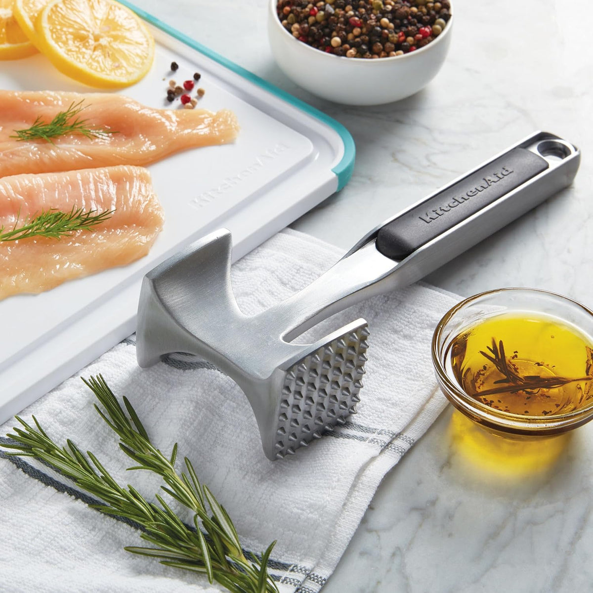 KitchenAid Gourmet Multi-Sided Tenderizer – Intentional Design for Less-Is-More Cooking Spaces, 9.45-Inch Compact Profile
