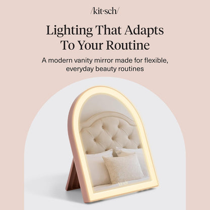 Kitsch Arch Vanity Mirror – Focused Home Office Glow, Rechargeable LED Mirror for Video Calls and Daily Prep