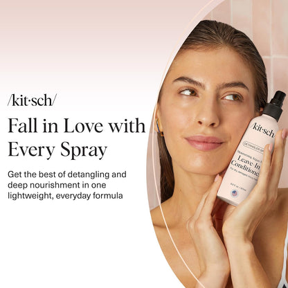 Kitsch Argan Milk Leave In Conditioner Spray – Gentle Kid Friendly Hair Detangler for Tangles, Vanilla Scent