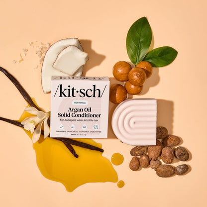 Kitsch Argan Oil Conditioner Bar – TSA-Friendly Solid Bar for Carry-On Luggage, Flights and Weekend Hotel Stays