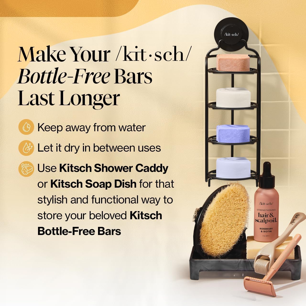 Kitsch Coconut Oil Shampoo and Conditioner Bar Set – Thoughtful Housewarming Gift for Eco-Conscious Friends and Family