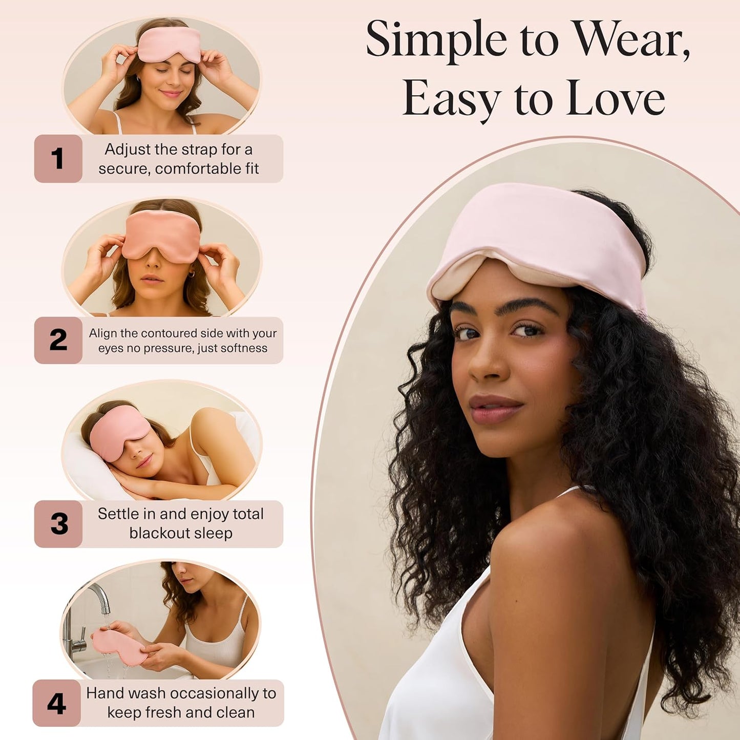 Kitsch Contour Pillow Eye Mask – Stocking Stuffer and Easter Basket Gift for Women, Men, and Teens, Blackout Sleep Mask