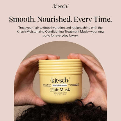 Kitsch Deep Conditioning Hair Mask – Thoughtful Birthday Gift for Women with Dry Hair, Coconut Oil Repair Treatment in a 10 oz Jar