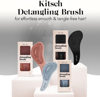Kitsch Detangler Brush – Scalp-Massaging Detangler for Post-Shower Self-Care Rituals and Curly Hair