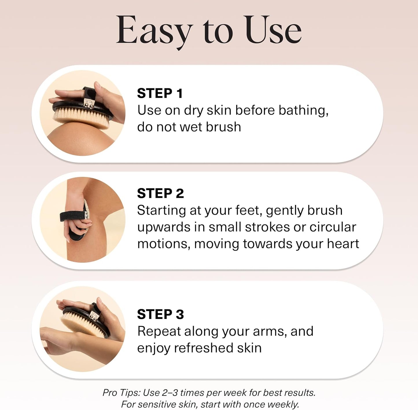 Kitsch Dry Brushing Body Brush for Lymphatic Drainage – Neutral Wooden Body Brush for a Minimalist Bathroom