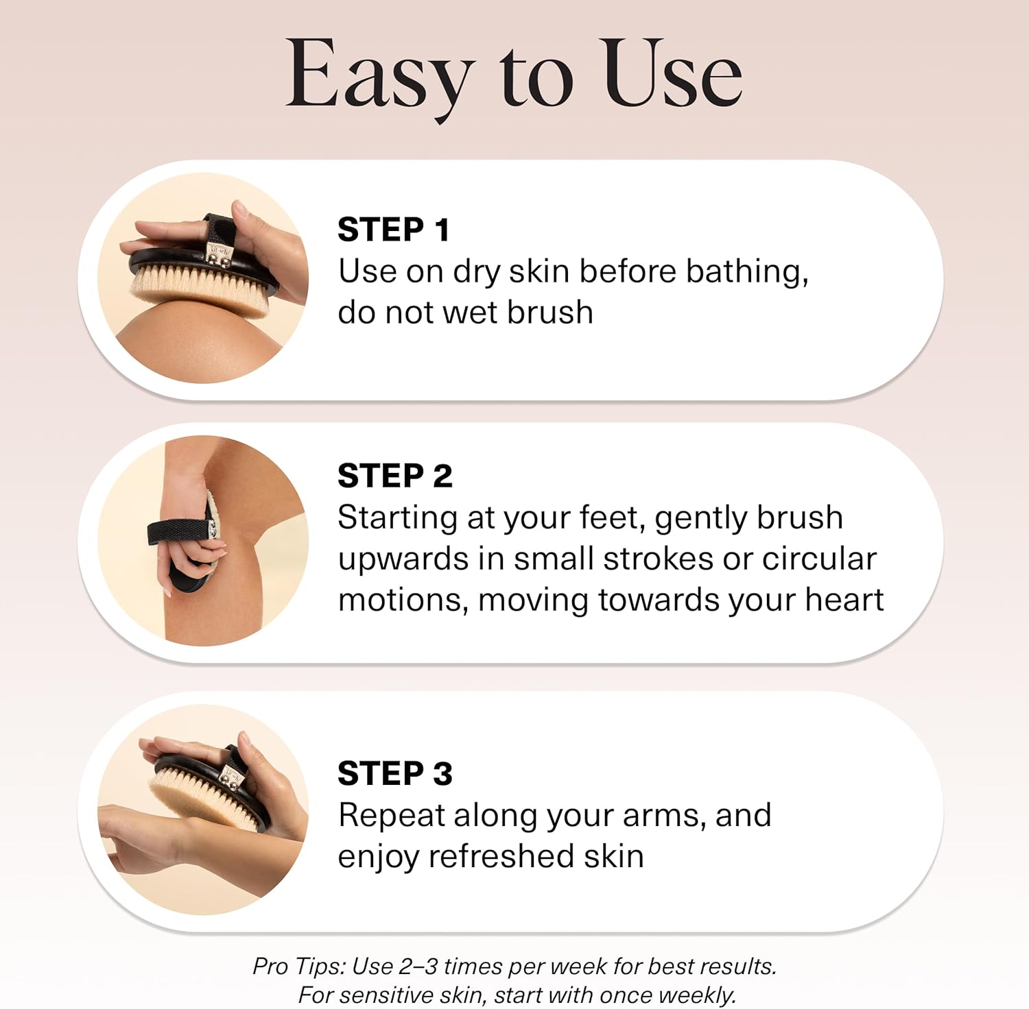 Kitsch Dry Brushing Body Brush for Lymphatic Drainage – Neutral Wooden Body Brush for a Minimalist Bathroom