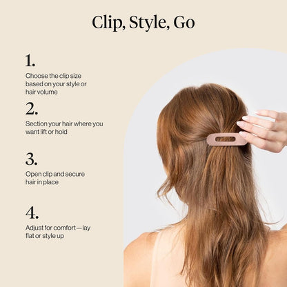 Kitsch Flat Claw Clip Set – Clean-Lined Hair Accessories for Capsule Wardrobes, 3pc Neutral Set