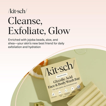 Kitsch Glycolic Acid Bar – Cucumber & Eucalyptus Scent for a Calming Shower Reset
