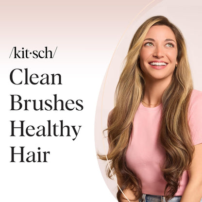 Kitsch Hair Brush Cleaner – Sleek 2-in-1 Grooming Tool for Clutter-Free Vanity Drawers, Neutral Design