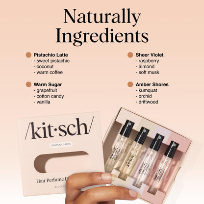 Kitsch Hair Perfume Discovery Set – Capsule Fragrance Wardrobe, 4 Simple Everyday Mists