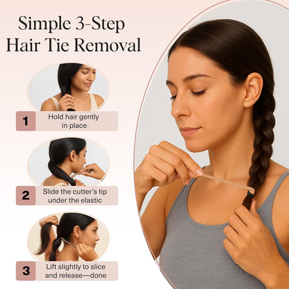 Kitsch Hair Tie Cutter – Thoughtful Birthday Gift for Mom and New Mothers, Pain-Free Hair Elastic Remover, 3pc Set