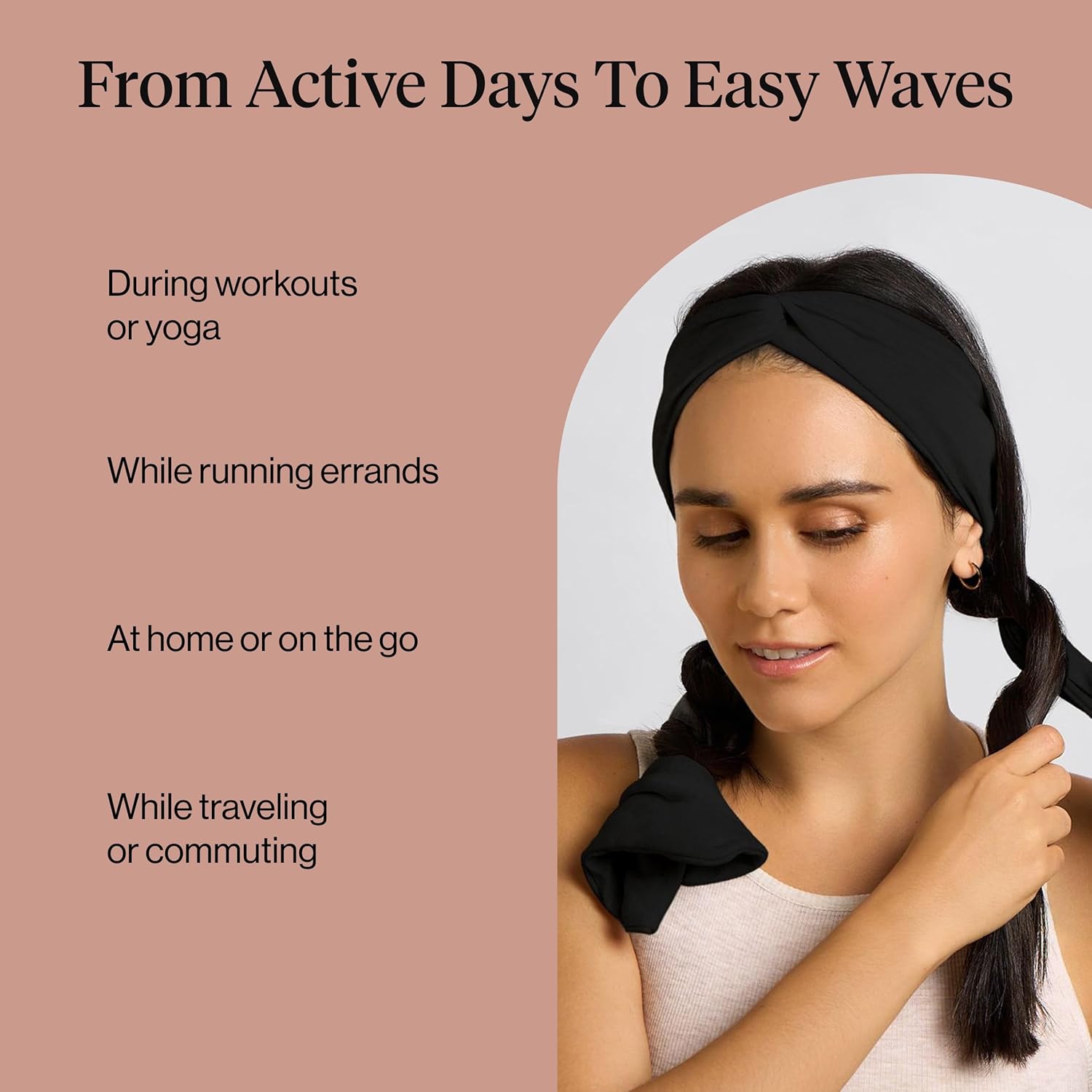 Kitsch Heatless Curler Headband – Calming Nightly Hair Treatment for Wellness Routines, Soft Stretchy Fabric