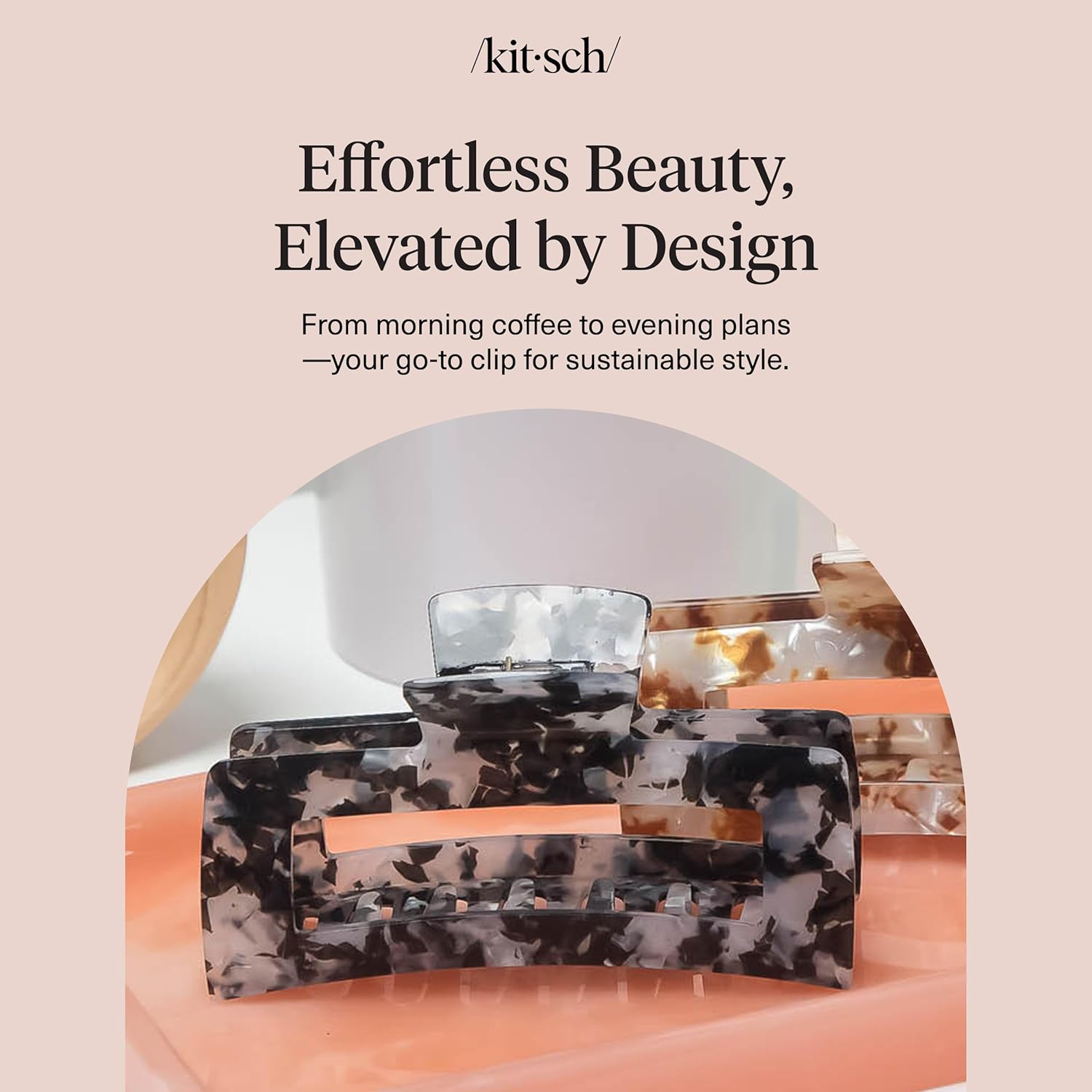 Kitsch Kitty Face Hair Clip – Cute Valentine's Day Gift for Her, Non-Slip Jumbo Claw Clip for Everyday Styling