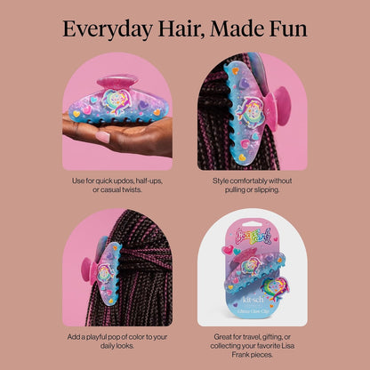 Kitsch Lisa Frank Dancing Dolphins Claw Clip – Sustainable Hair Accessory for Mindful Morning Routines