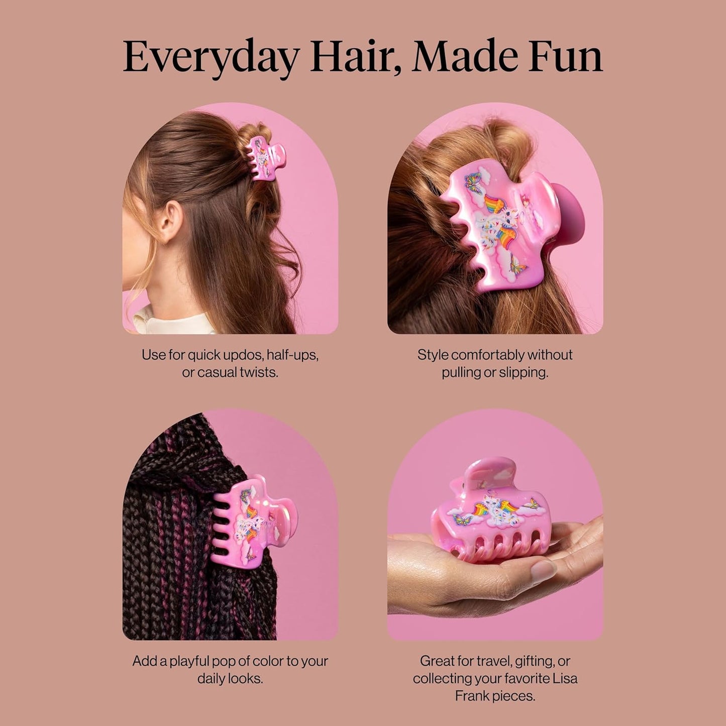 Kitsch Medium Claw Clip – Stocking Stuffer and Holiday Gift for Women Who Love 90s Nostalgia and Fandom Hair Accessories