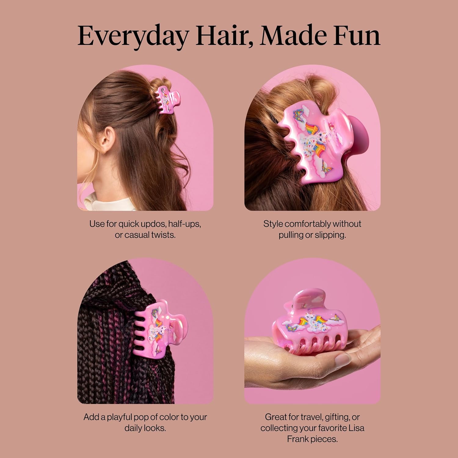 Kitsch Medium Claw Clip – Stocking Stuffer and Holiday Gift for Women Who Love 90s Nostalgia and Fandom Hair Accessories