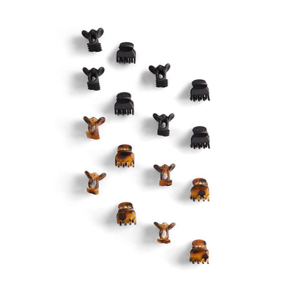 Kitsch Mini Claw Clips – Clean Tortoise and Black Hair Accessories for Capsule Wardrobes, 16-Pack Mini Set