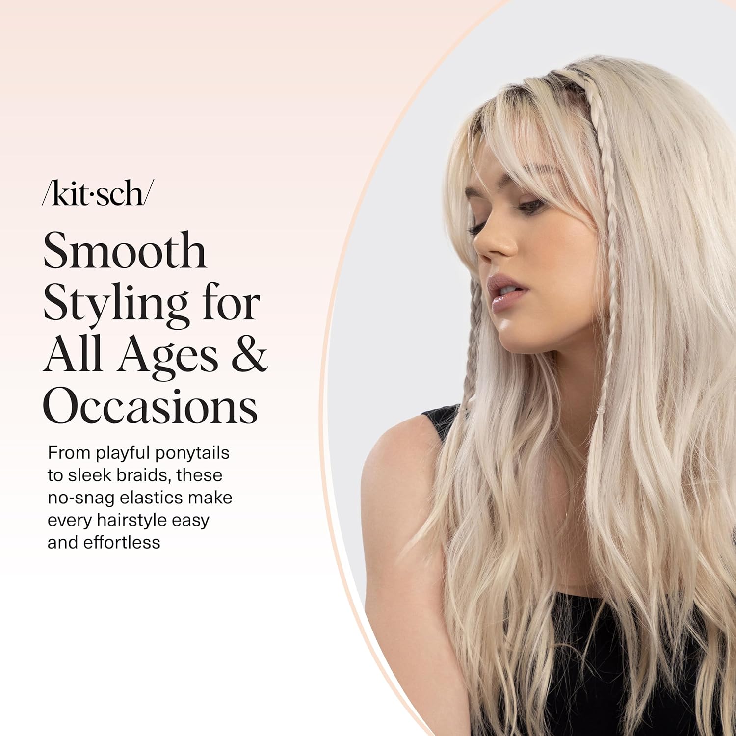 Kitsch Mini Hair Elastics – Safe No Damage Rubber Bands for Children with Delicate Hair