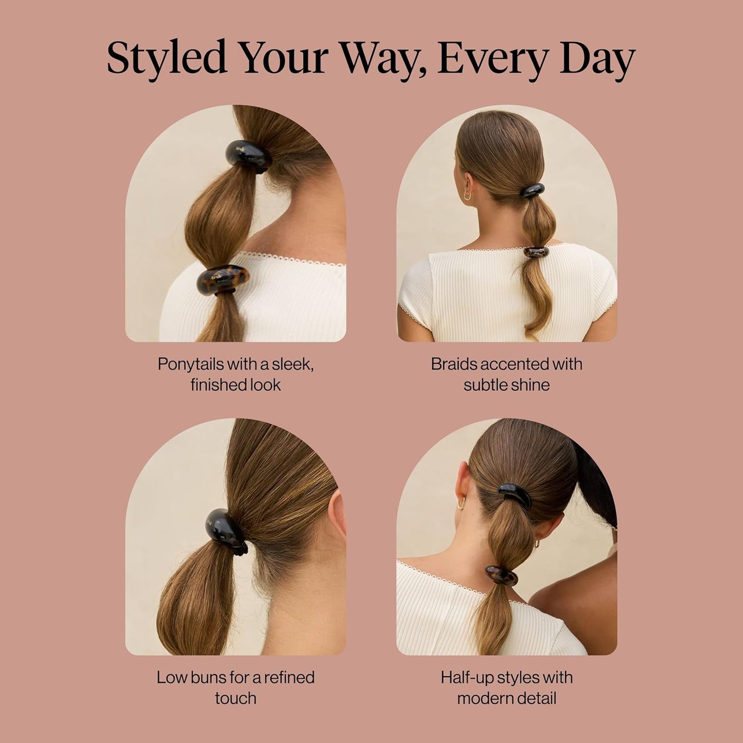 Kitsch No-Pull Hair Cuffs – Gentle Hair Accessory for Daily Self-Care and Post-Workout Refresh, Recycled Band