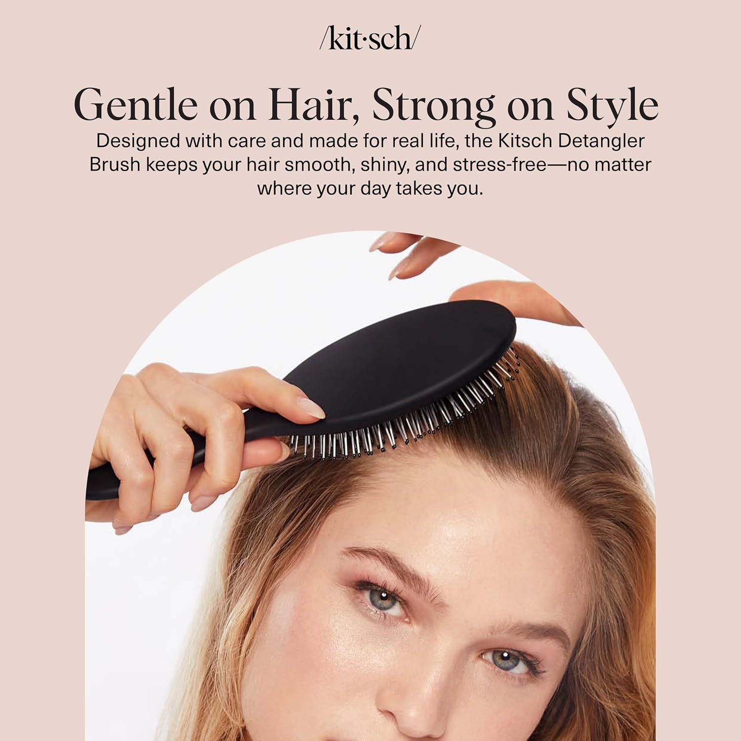 Kitsch Recycled Kids Hairbrush – Safe Gentle Detangler for Children and Teens, Flexible Bristles for Delicate Hair