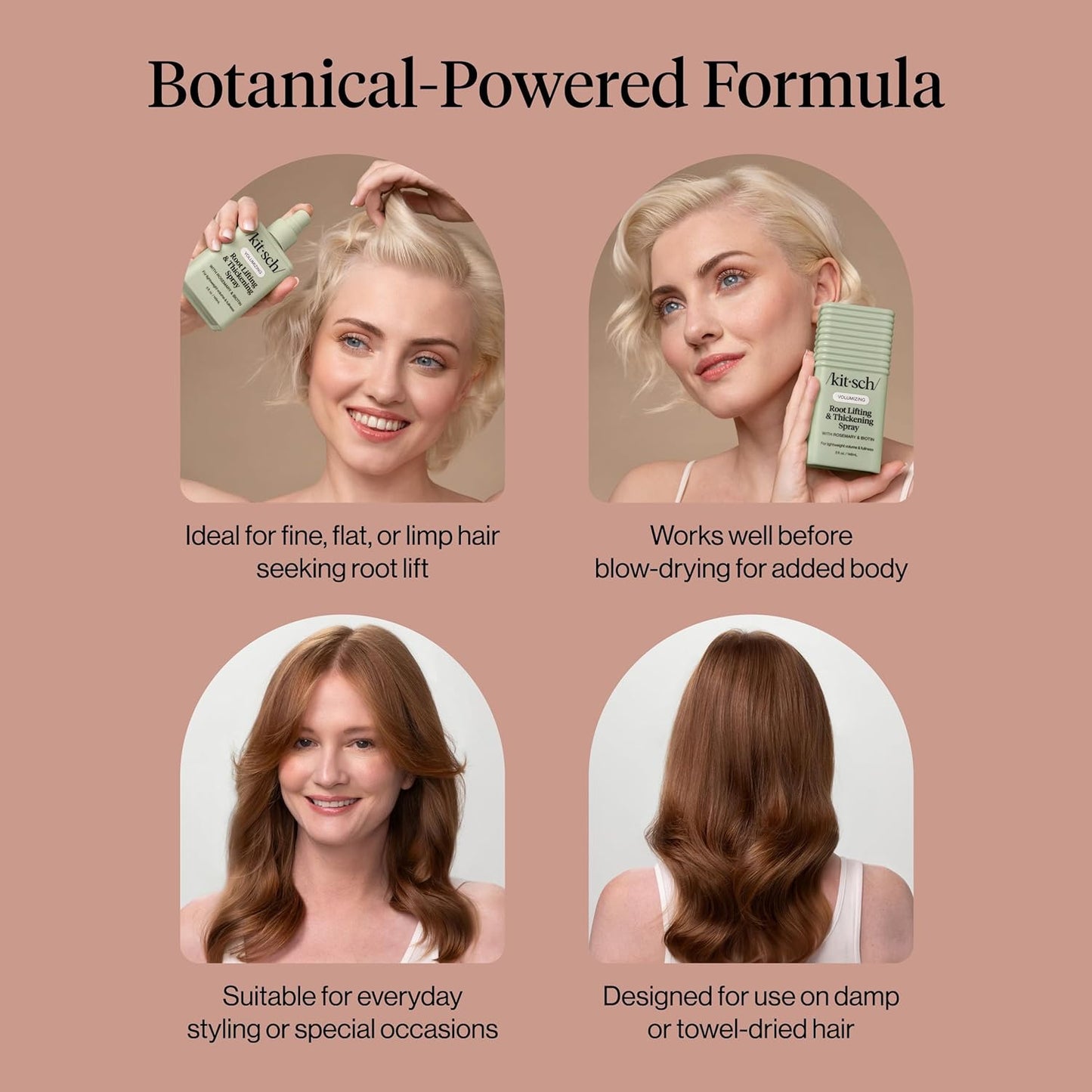 Kitsch Root Hair Volume Spray - Clean Design Vanity Staple for Clutter-Free Bathrooms, Root Volume