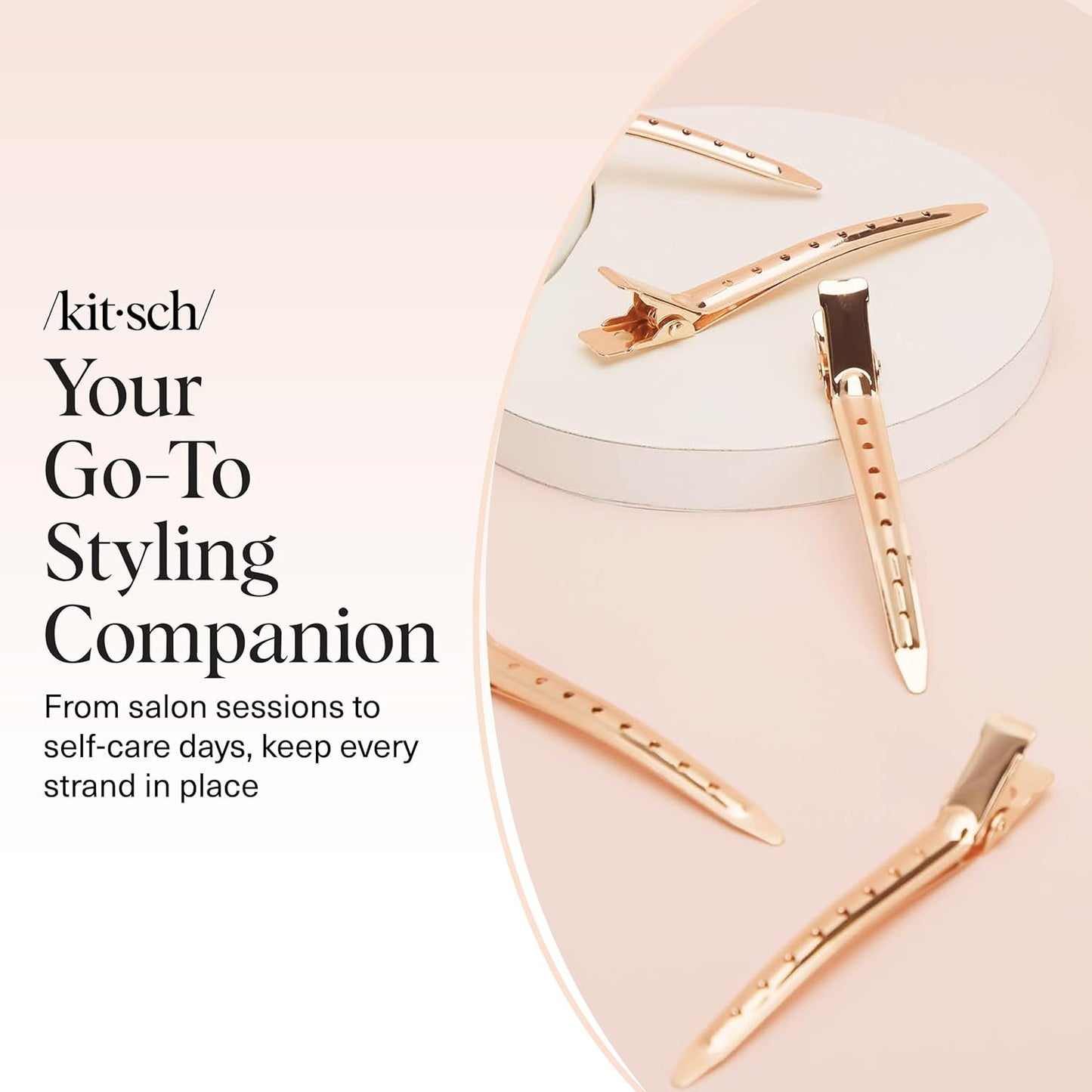 Kitsch Rose Gold Alligator Clips – Lightweight Hair Clips for the Calming Self-Care Ritual at Home