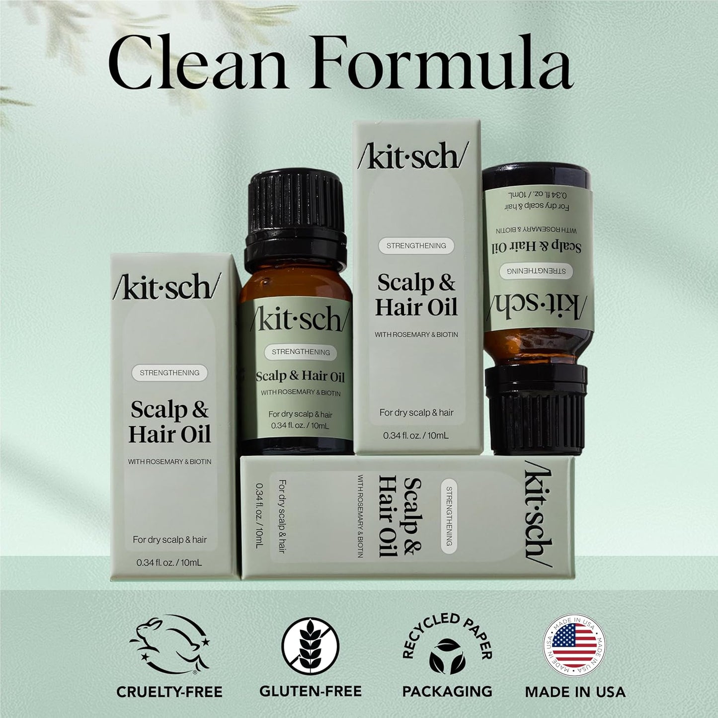 Kitsch Rosemary Biotin Scalp Oil – Premium Pre-Wash Hair Treatment with Argan and Jojoba, Elegant Lavender Botanical Hair Oil, 2 fl oz