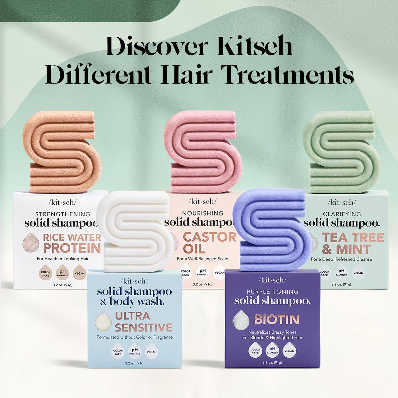 Kitsch Rosemary & Biotin Shampoo Bar – Thoughtful Birthday Gift for Her, Plastic-Free Hair Growth Duo