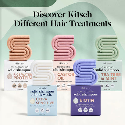 Kitsch Rosemary & Biotin Shampoo Bar – Thoughtful Birthday Gift for Her, Plastic-Free Hair Growth Duo