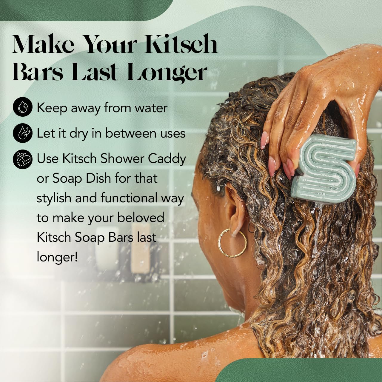 Kitsch Rosemary & Biotin Shampoo Bar – Thoughtful Birthday Gift for Her, Plastic-Free Hair Growth Duo