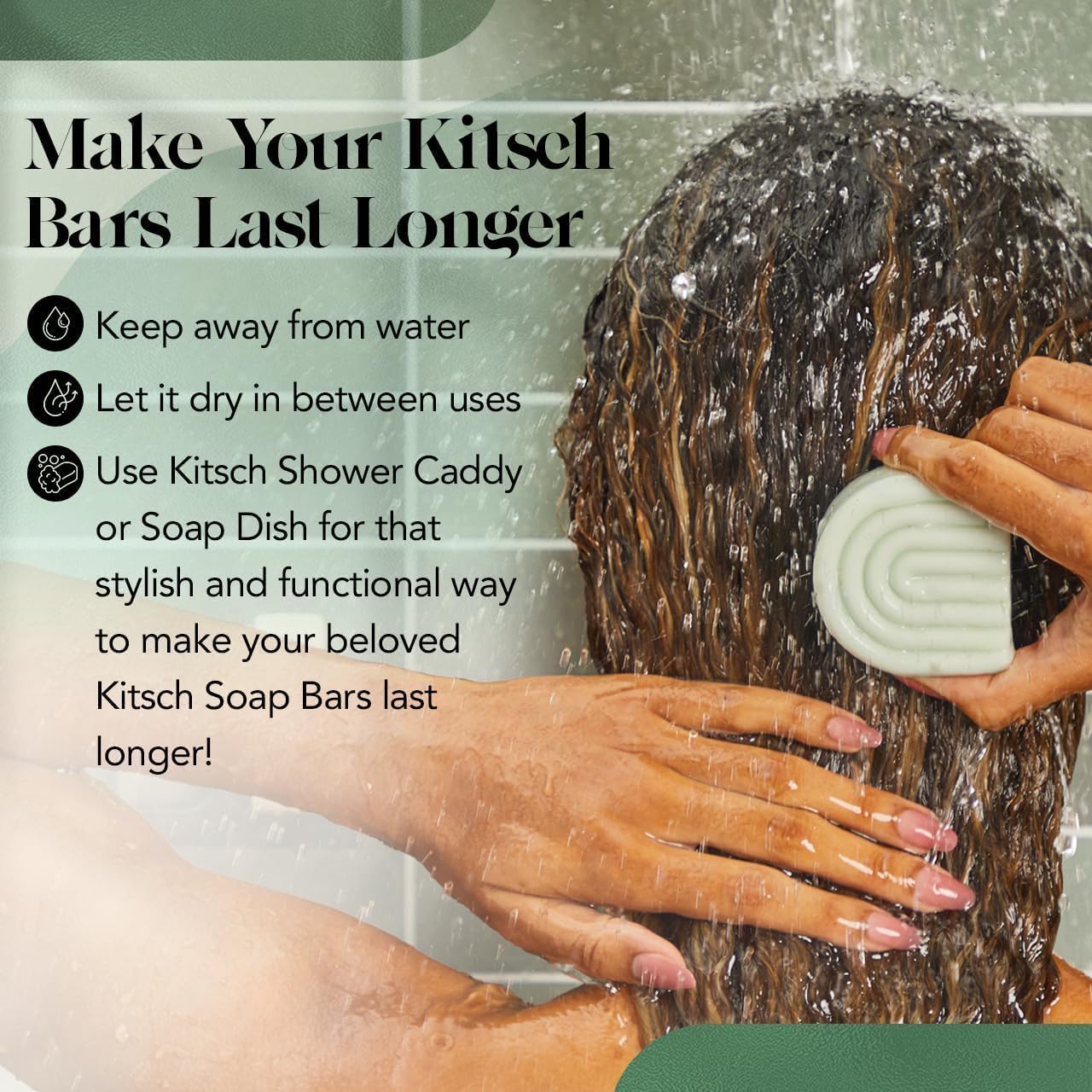 Kitsch Rosemary Biotin Volumizing Conditioner Bar – Scented Lavender Vanilla Bar for Stress-Relief Self-Care Evenings