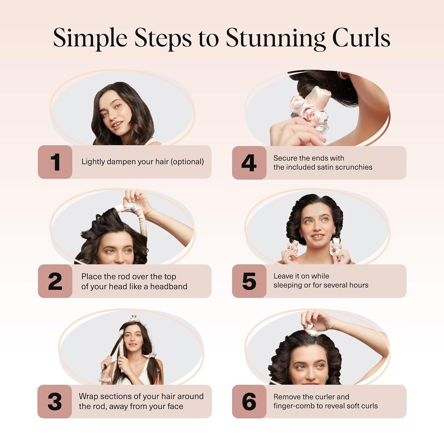 Kitsch Satin Heatless Curling Rod – Time-Saving Overnight Curler for Busy Professionals and Morning Routines