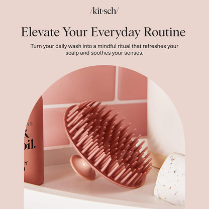 Kitsch Scalp Massager – Neutral Countertop Hair Tool for Clean Aesthetic Bath Spaces, Terracotta