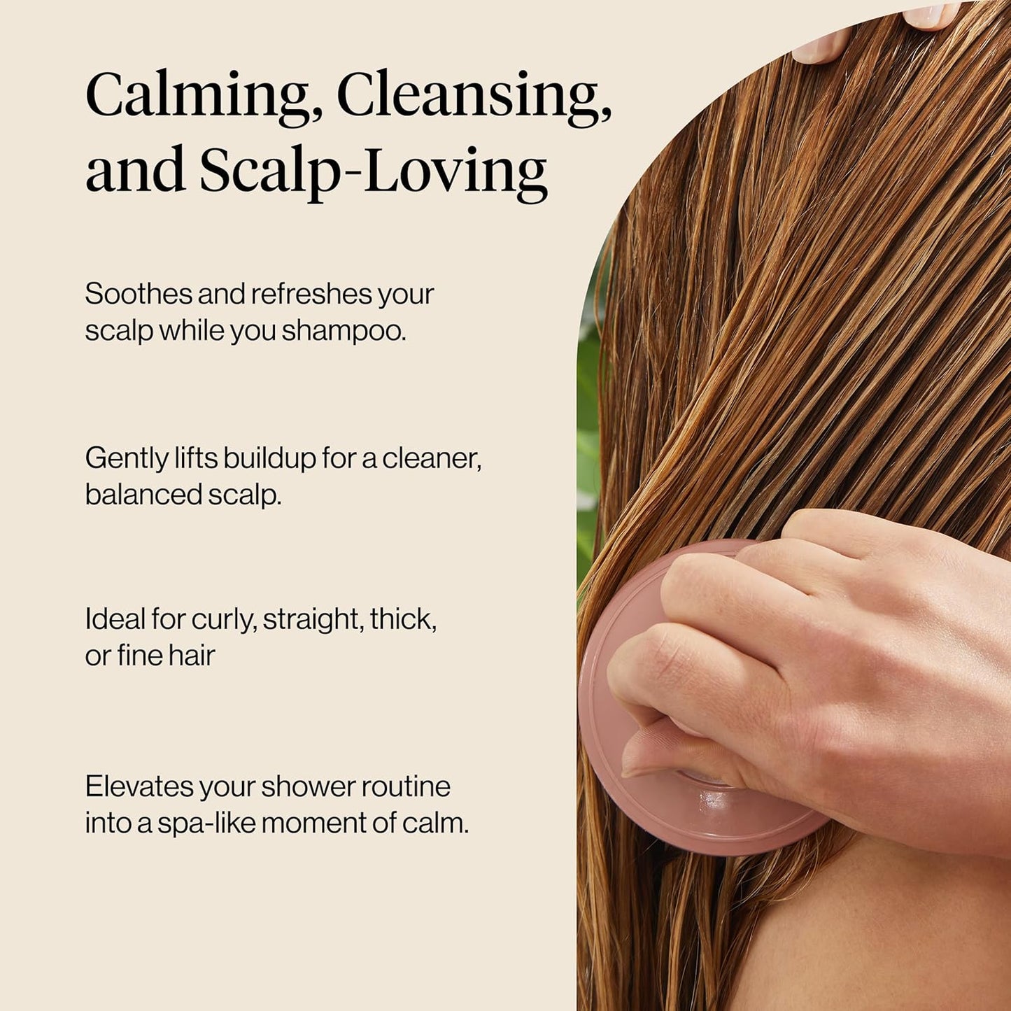 Kitsch Scalp Massager – Neutral Countertop Hair Tool for Clean Aesthetic Bath Spaces, Terracotta