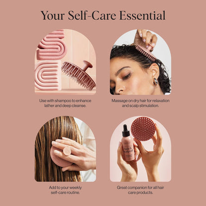 Kitsch Scalp Massager – Neutral Countertop Hair Tool for Clean Aesthetic Bath Spaces, Terracotta