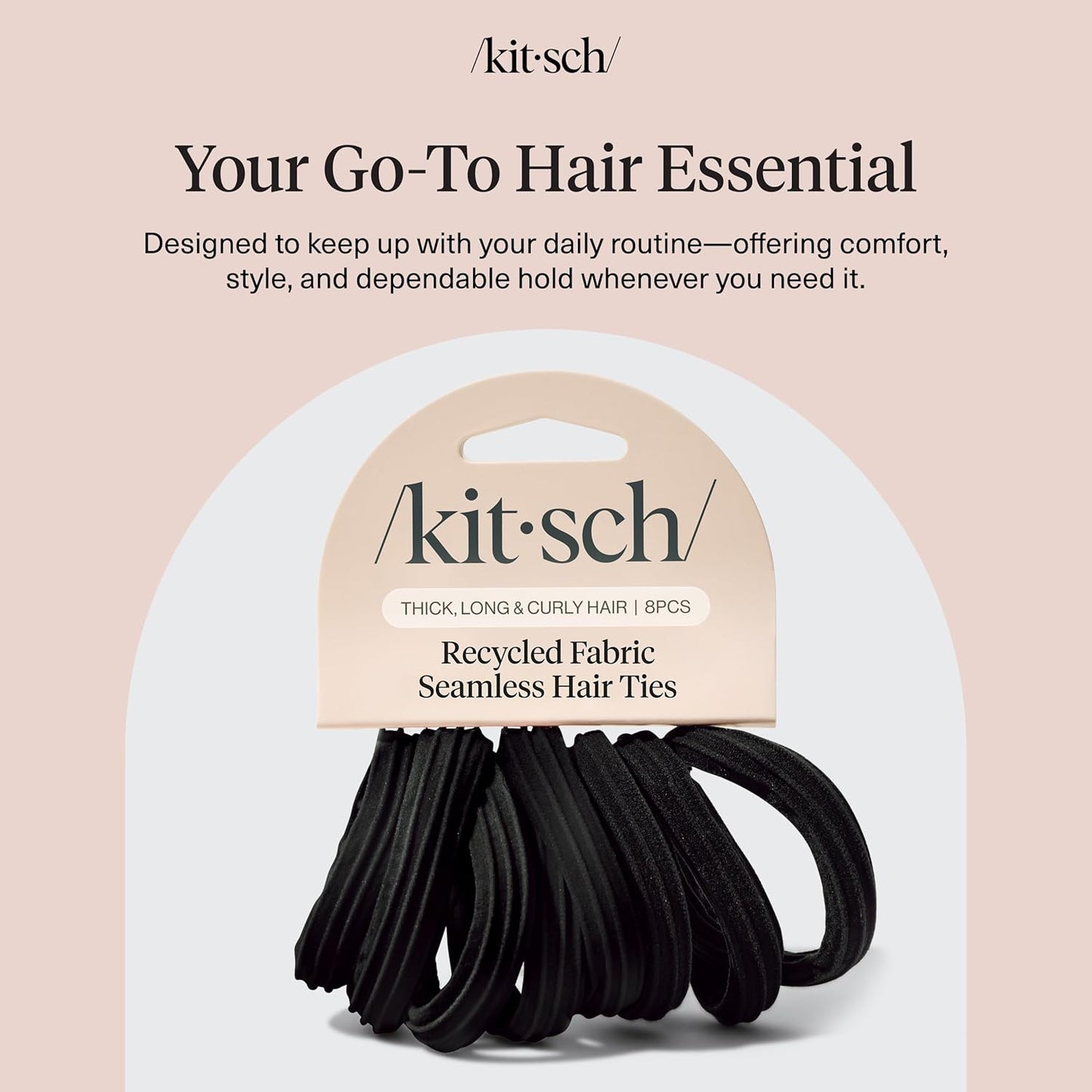 Kitsch Seamless Hair Ties - Gentle Hair Bands for a Calming Nightly Skincare and Self-Care Ritual